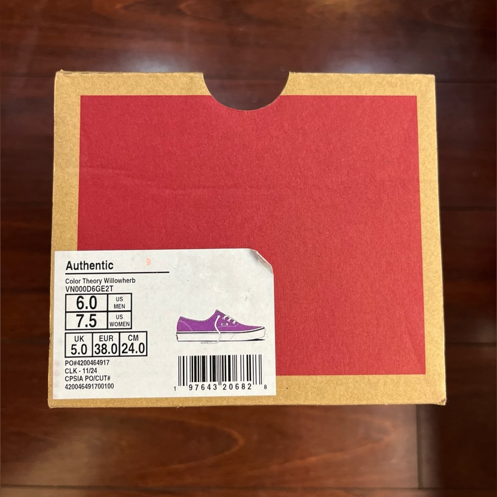 Womens 7.5 Vans Authentic Color Theory Willowherb Low Top Shoe Sneaker HALF BOX - Picture 16 of 16